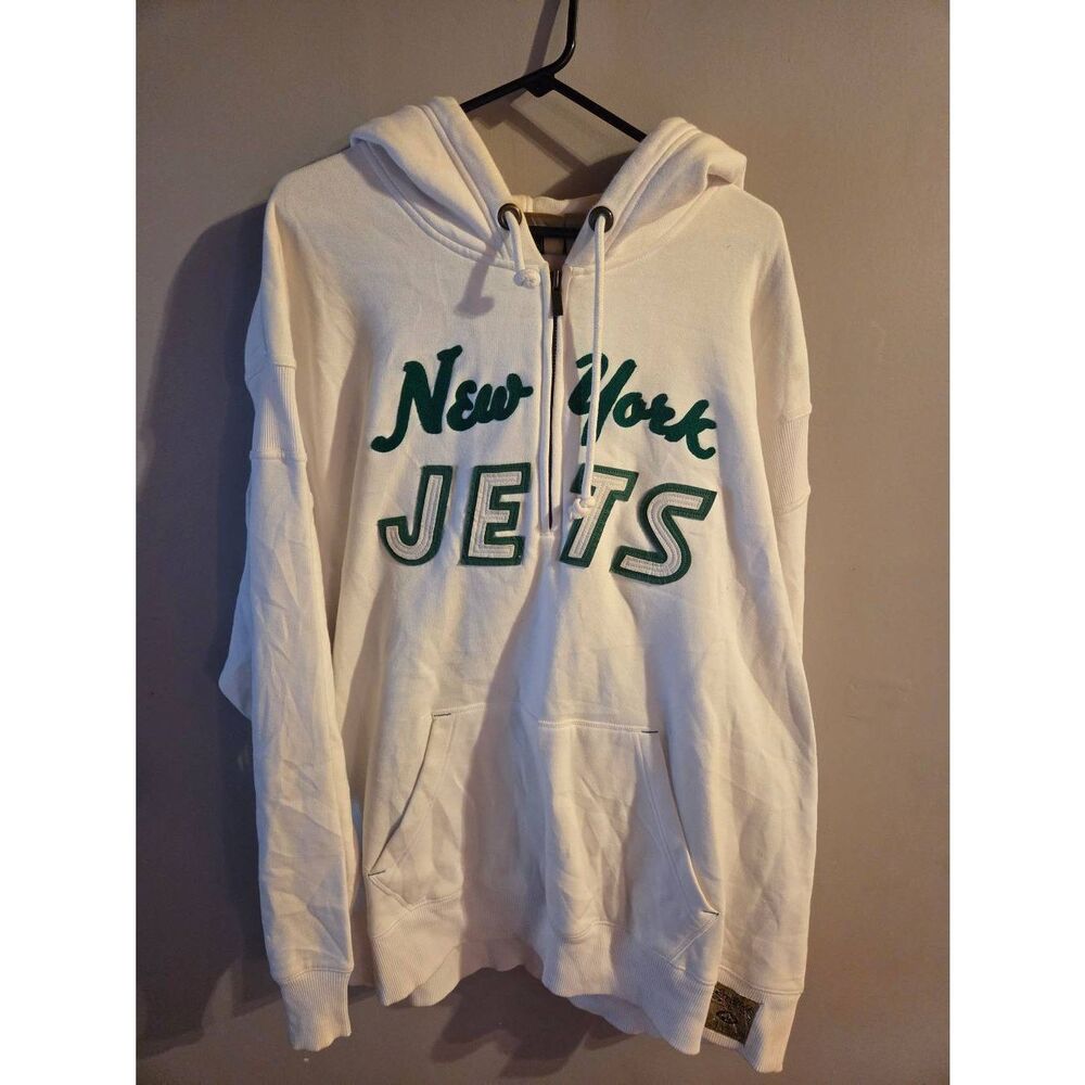 Reebok The Greatest NFL Collection Gold Label New York Jets Half Zip Hoodie RARE